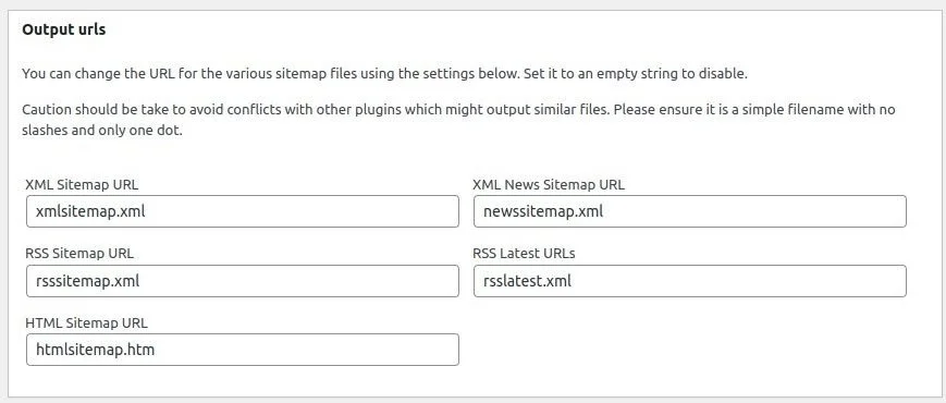 XML Sitemap menu option